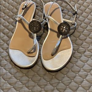 Tori Burch Silver colored sandals